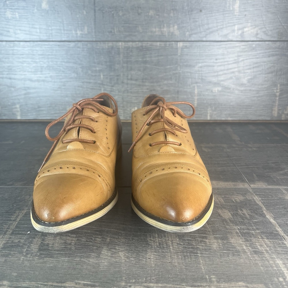 Mona Flying Classic Leather Oxford Shoes Womens 40 Brown Lace Up Cap Toe US 9 - Picture 2 of 9